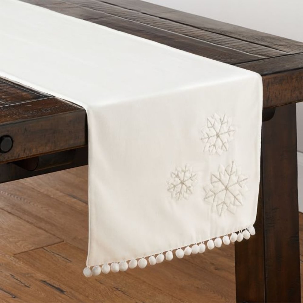 Pottery Barn Velvet Snowflake Runner